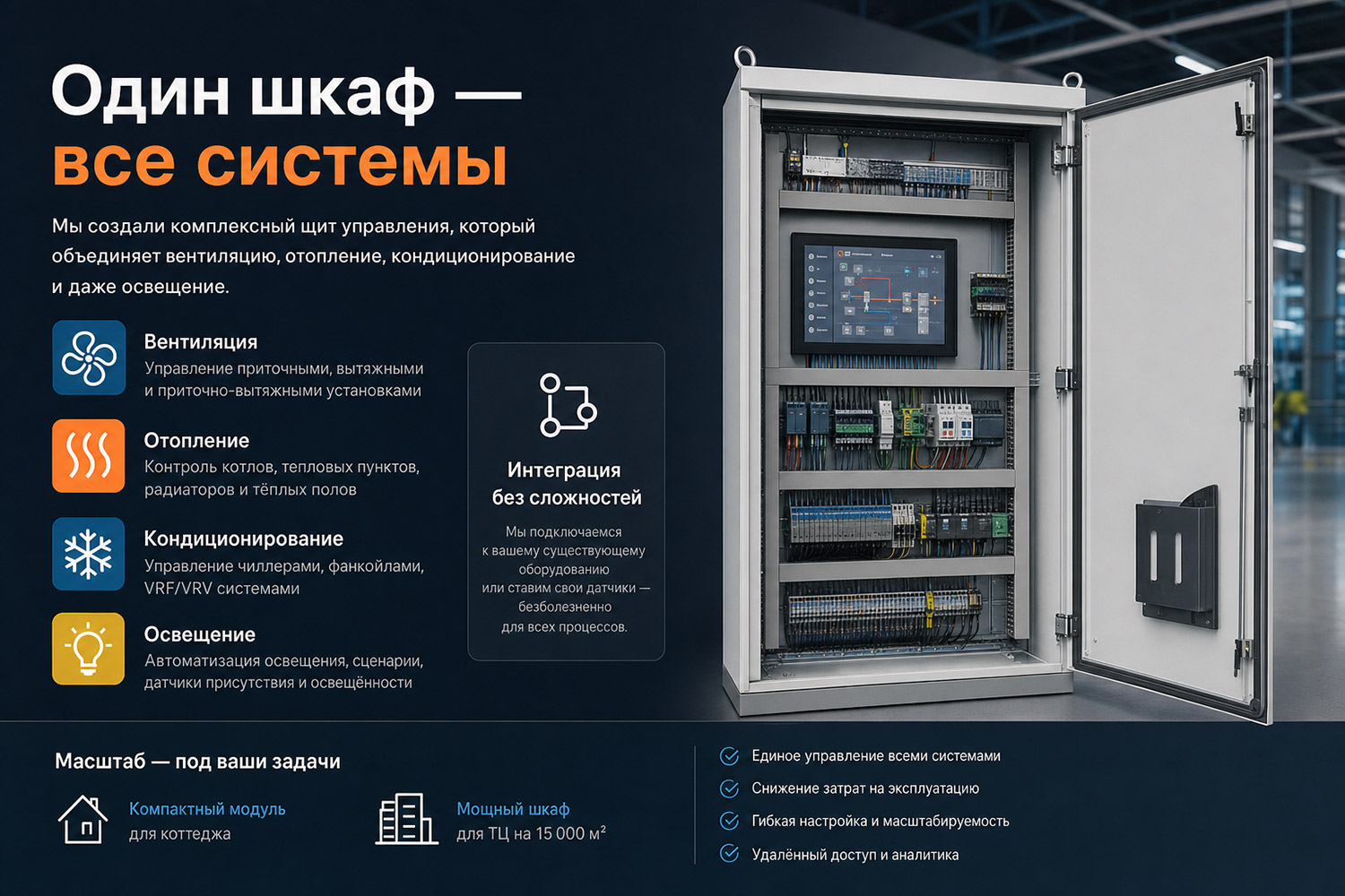 Шкафы управления и автоматика