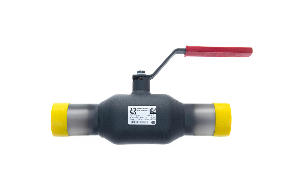 Кран шаровый стальной JiP-R Standard WW Ду40 Ру16 под приварку Ридан 065N9604R